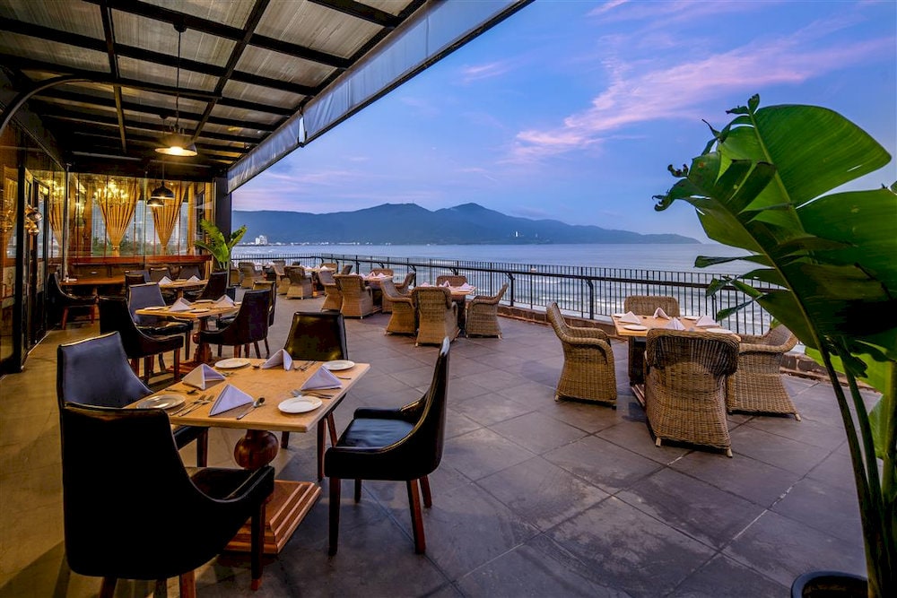 The elegant setting near My Khe Beach offers a breezy and ocean-inspired ambiance